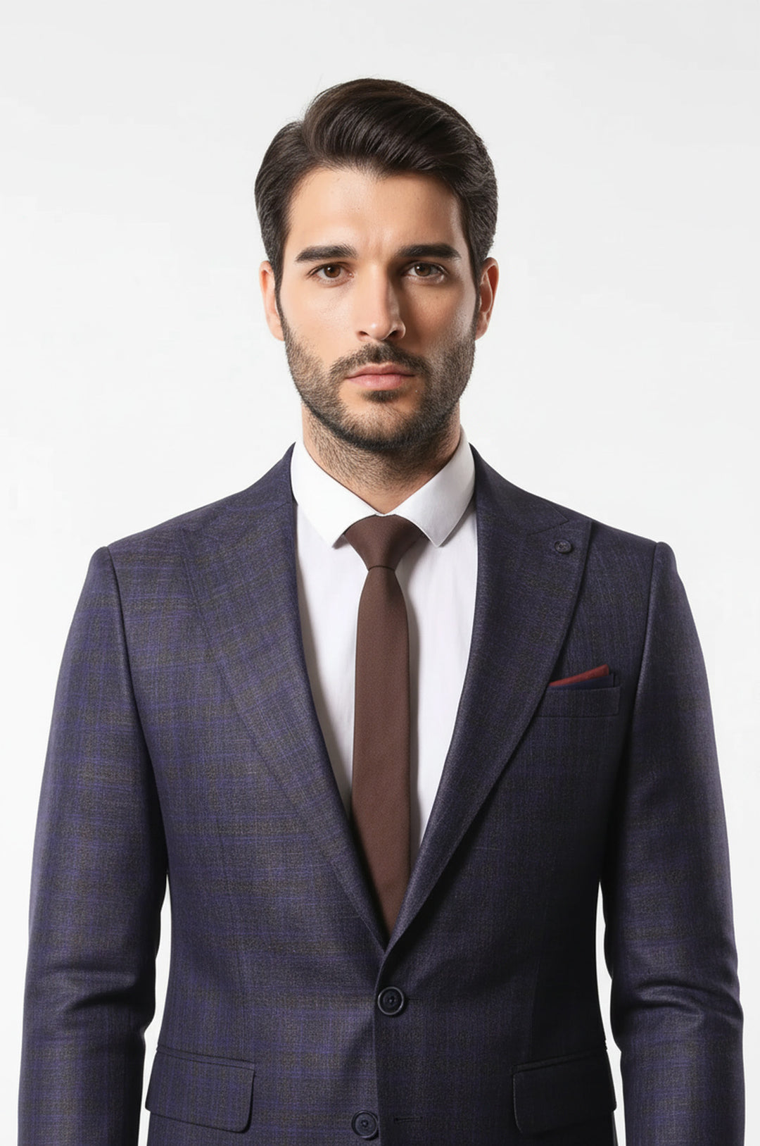 Ekose Desenli Mor Erkek Ceket  - Wessi