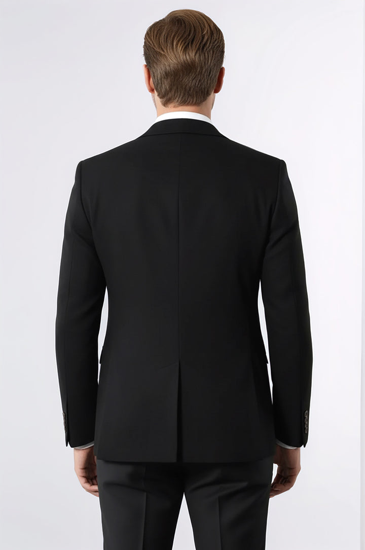 Tek Düğme Slim Fit Siyah Ceket | Wessi