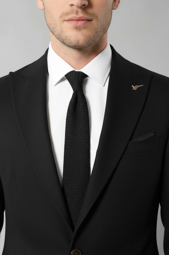 Tek Düğme Slim Fit Siyah Ceket | Wessi