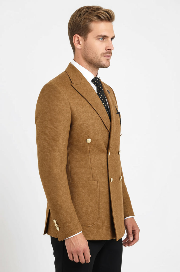 Kruvaze Slim Fit Taba Erkek Ceket - Wessi