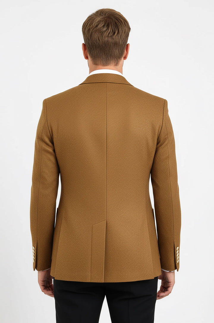 Kruvaze Slim Fit Taba Erkek Ceket - Wessi