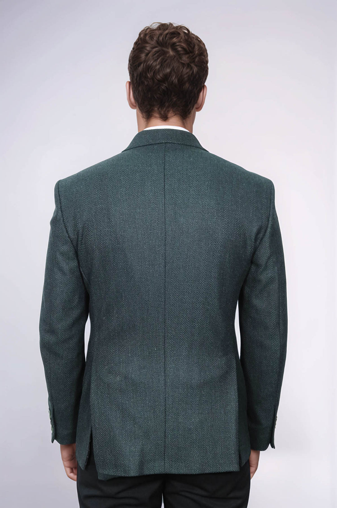 Slim Fit Desenli Yeşil Erkek Ceket - Wessi