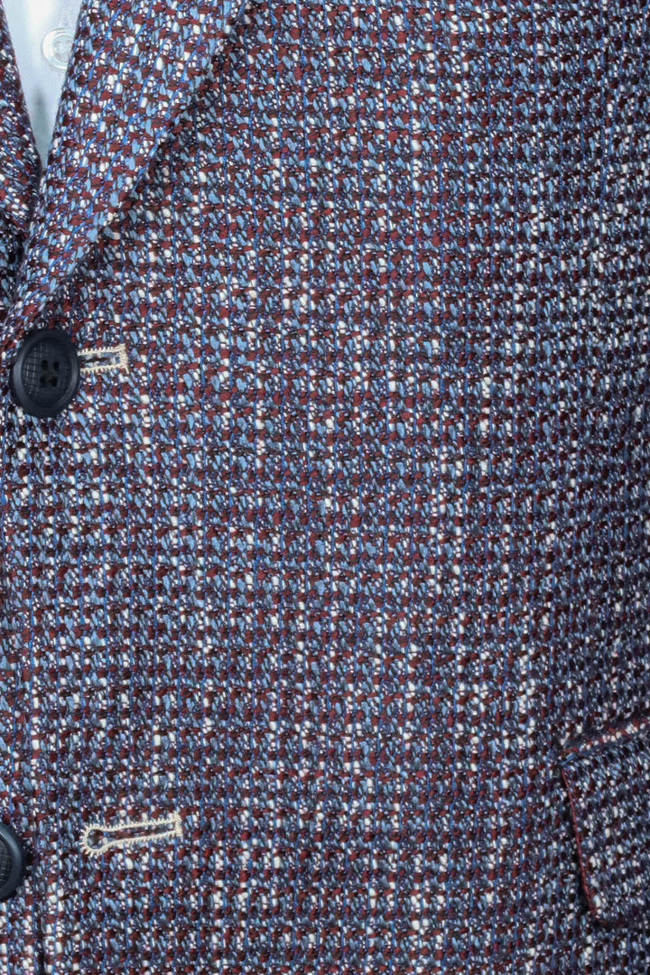 Desenli Slim Fit Spor Mor Erkek Ceket - Wessi