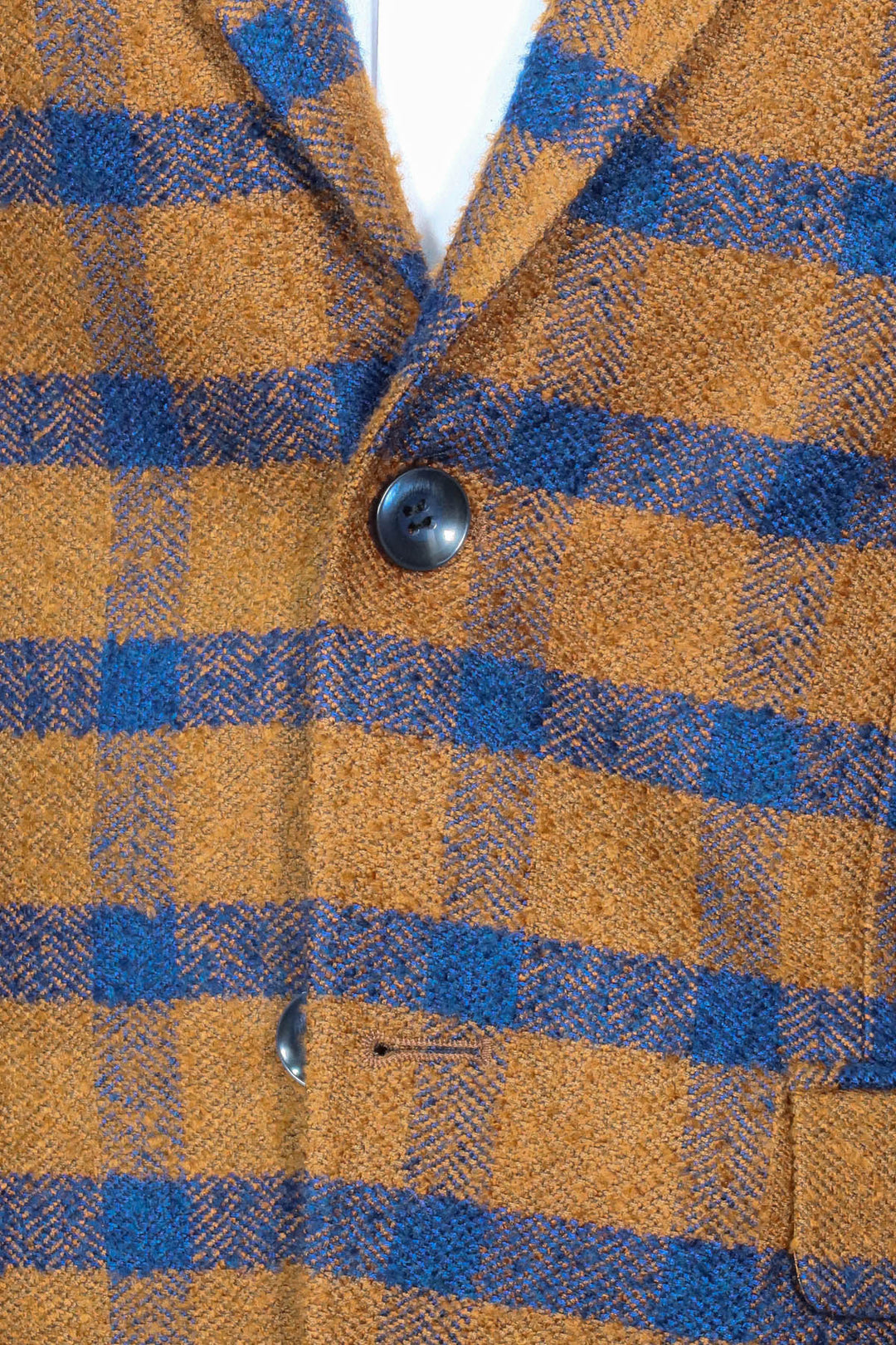 Ekose Sivri Yaka Slim Fit Taba Ceket - Wessi