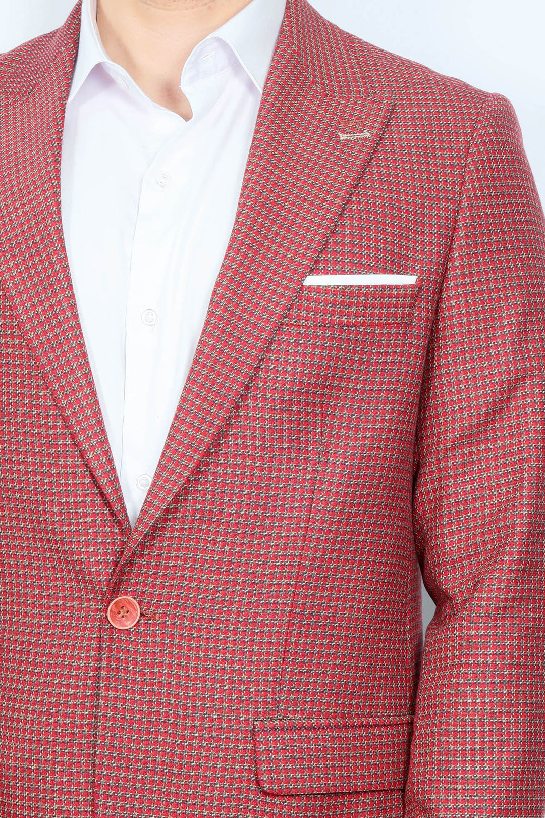 Kendinden Desenli Slim Fit Bordo Ceket - Wessi