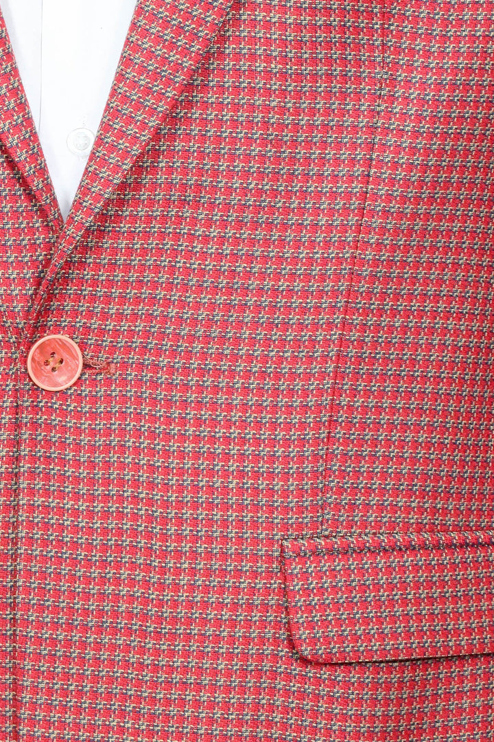 Kendinden Desenli Slim Fit Bordo Ceket - Wessi