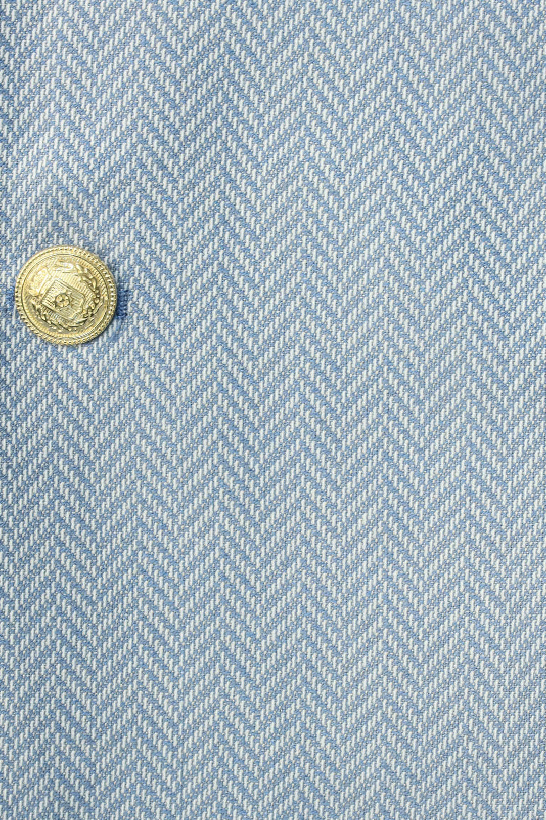 Açık Mavi Balıksırtı Desenli Gold Renk Metal Düğmeli Slim Fit Erkek Blazer Ceket - Wessi