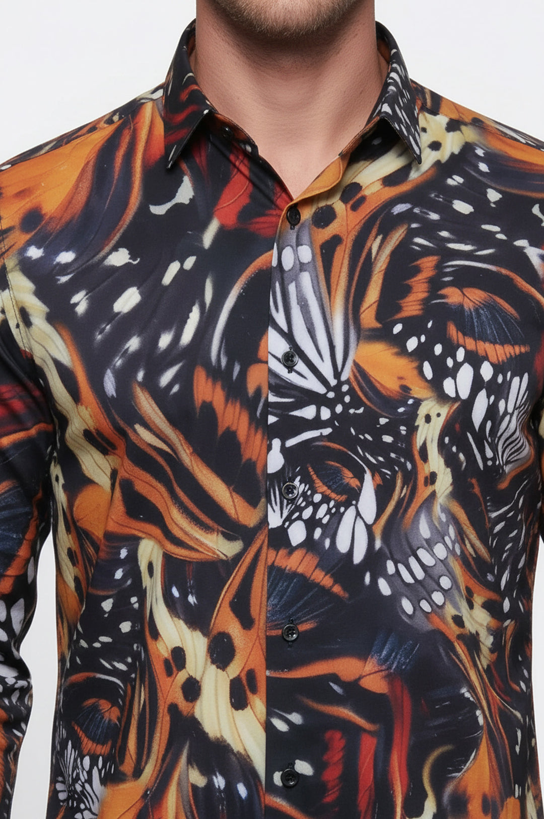 Hayvan Desenli Uzun Kollu Çok Renkli Erkek Gömlek - Wessi