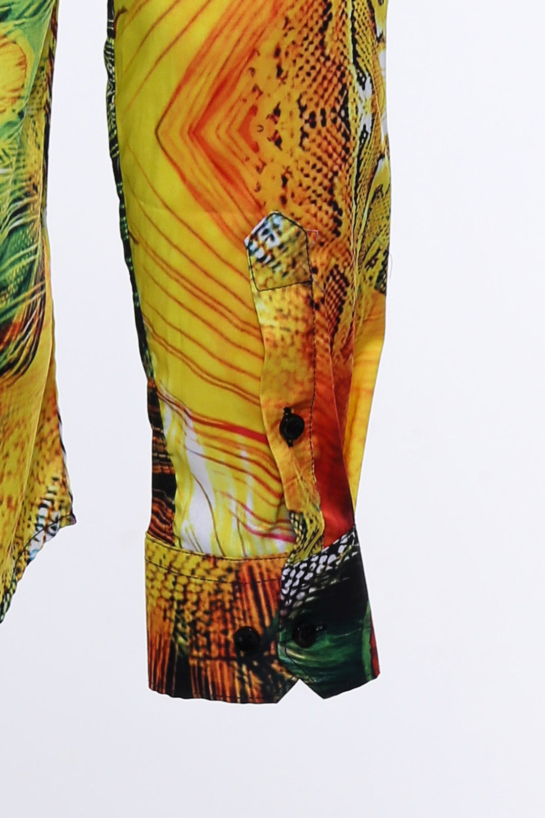 Tavus Kuşu Desenli Uzun Kollu Çok Renkli Erkek Gömlek - Wessi
