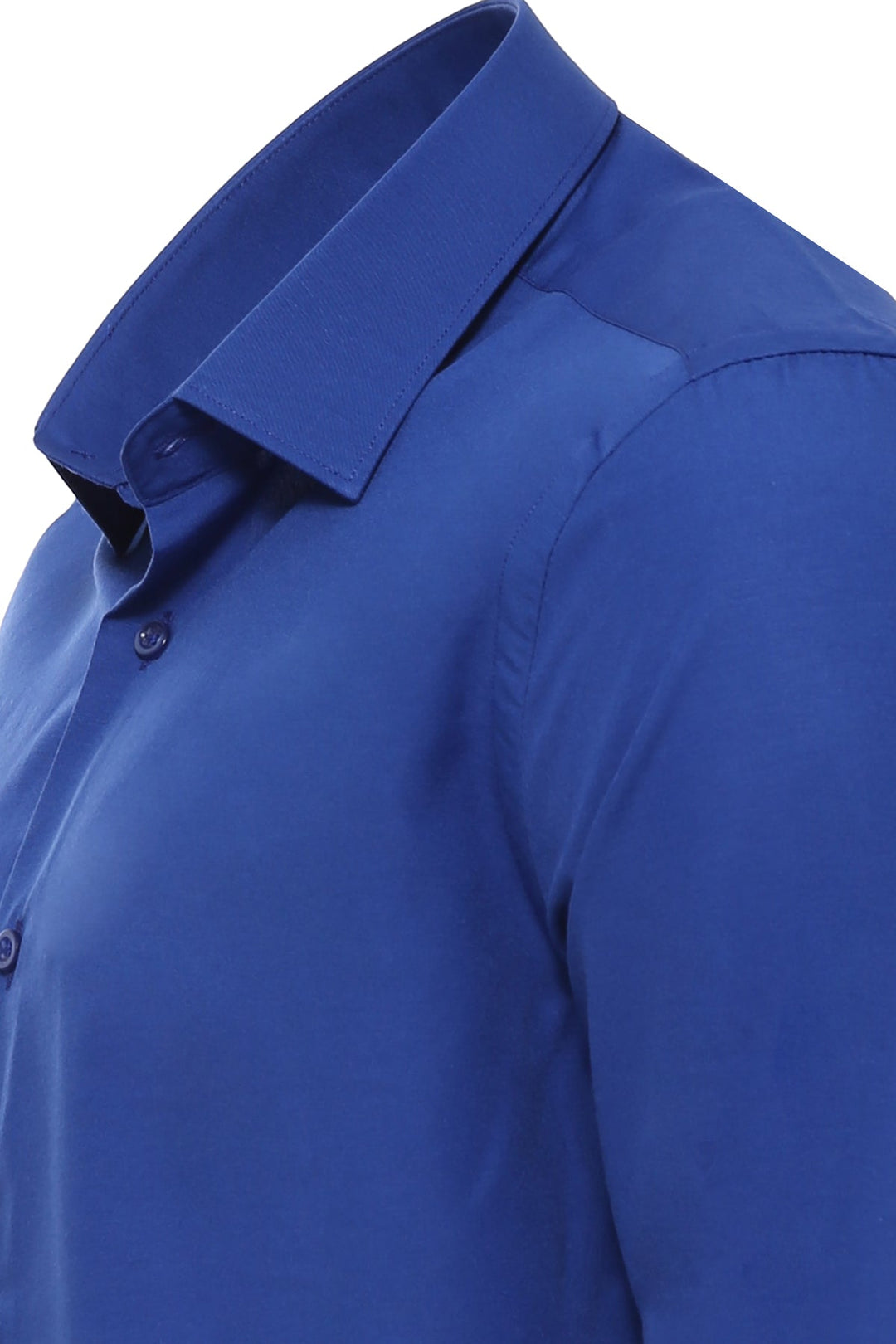 Desensiz Uzun Kollu Regular Fit Mavi Erkek Gömlek - Wessi
