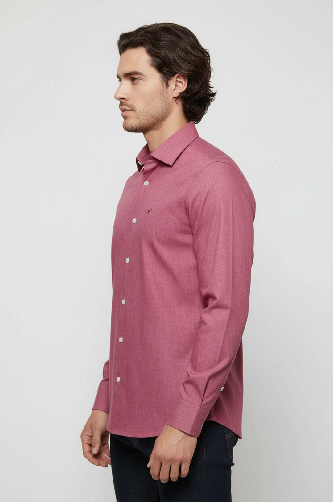 Slim Fit Açık Bordo Uzun Kollu Erkek Gömlek - Wessi