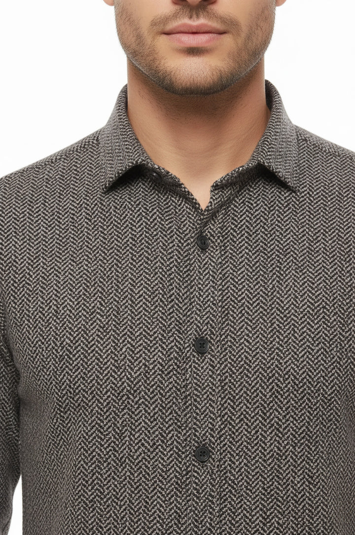 Kahverengi Desensiz Slim Fit Oduncu Gömlek - Wessi