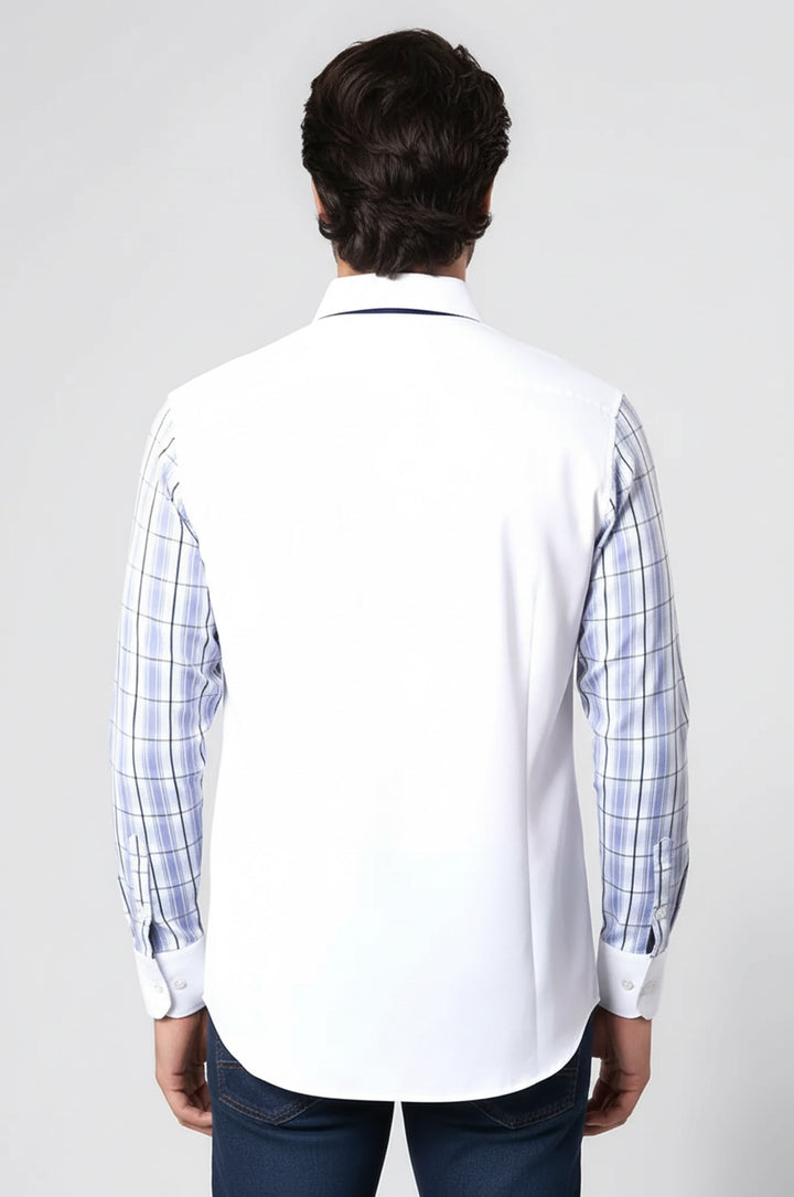 Kareli Kollu Beyaz Gömlek - Wessi