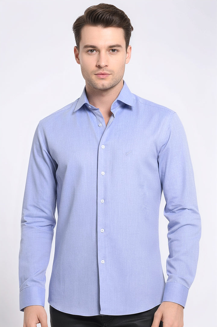 Oxford Desenli Mavi Gömlek - Wessi