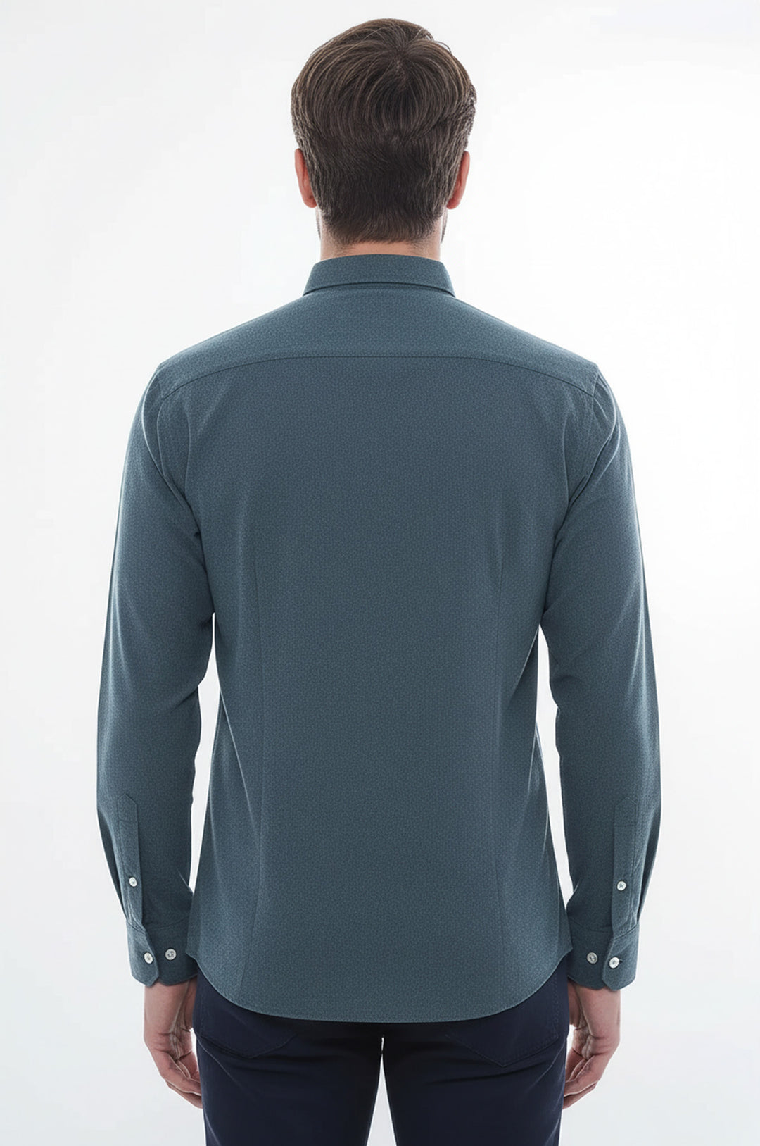 Desenli Yün Yeşil Gömlek - Wessi