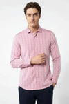 Pembe Ekoseli Pembe Erkek Gömlek | Wessi