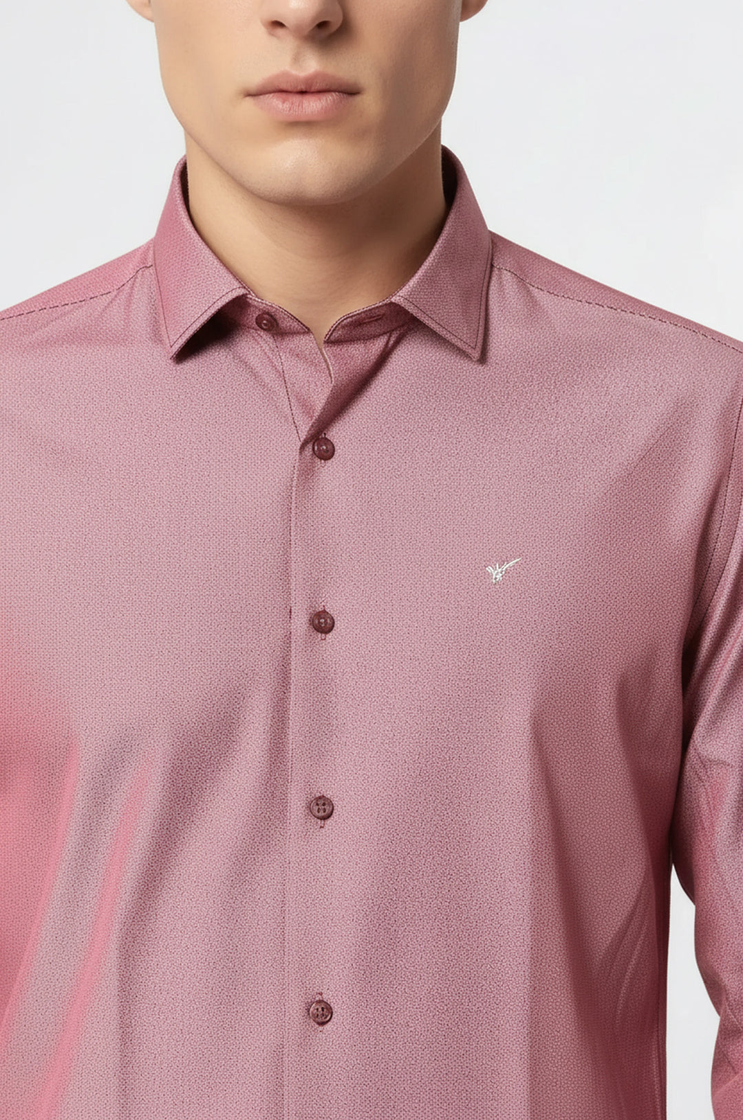 Desenli Bordo Erkek Gömlek | Wessi