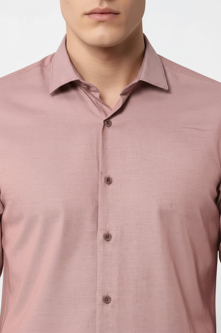 Nokta Desenli Kahverengi Gömlek | Wessi - Wessi