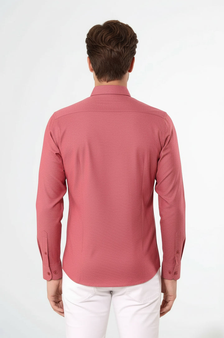 Nokta Desenli Pembe Gömlek | Wessi