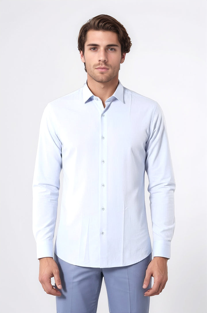 Mavi Desenli Slim Fit Erkek Gömlek - Wessi