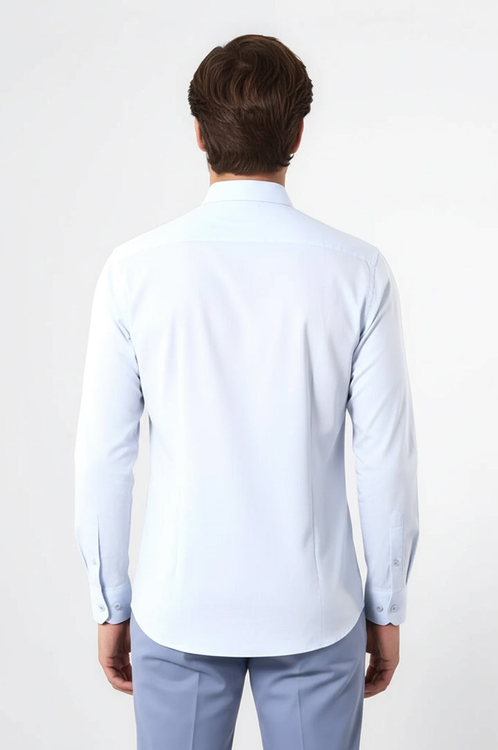 Mavi Desenli Slim Fit Erkek Gömlek - Wessi