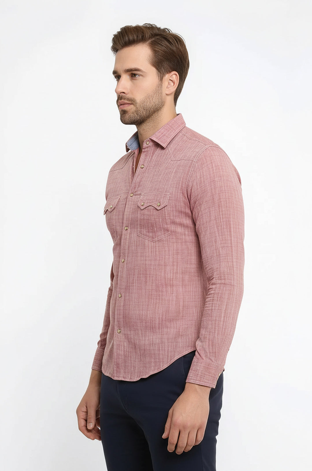 Cepli Kapaklı Keten Bordo Gömlek - Wessi