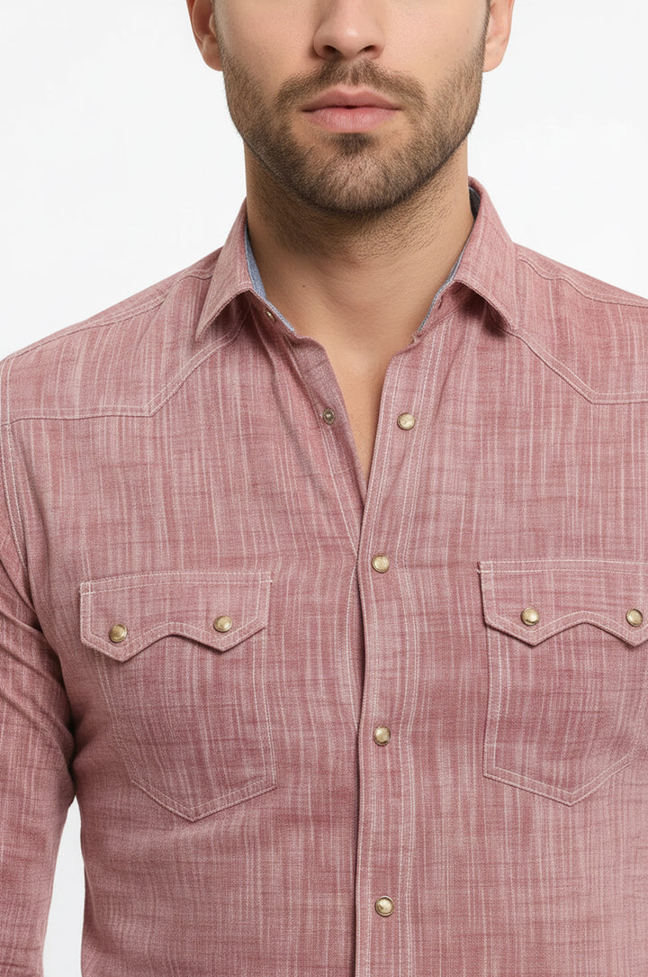 Cepli Kapaklı Keten Bordo Gömlek - Wessi