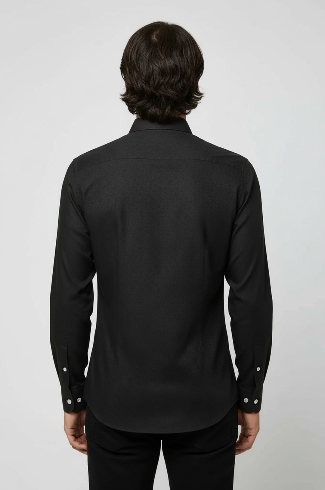 Kendinden Desenli Slimfit Yeşil Gömlek - Wessi