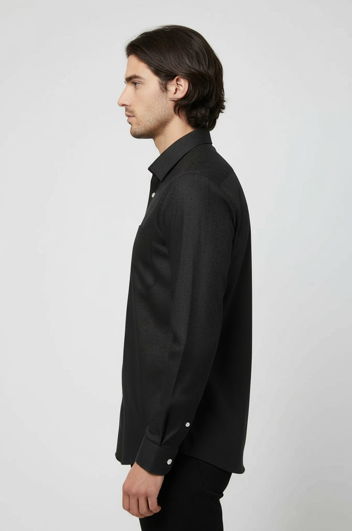 Kendinden Desenli Slimfit Yeşil Gömlek - Wessi