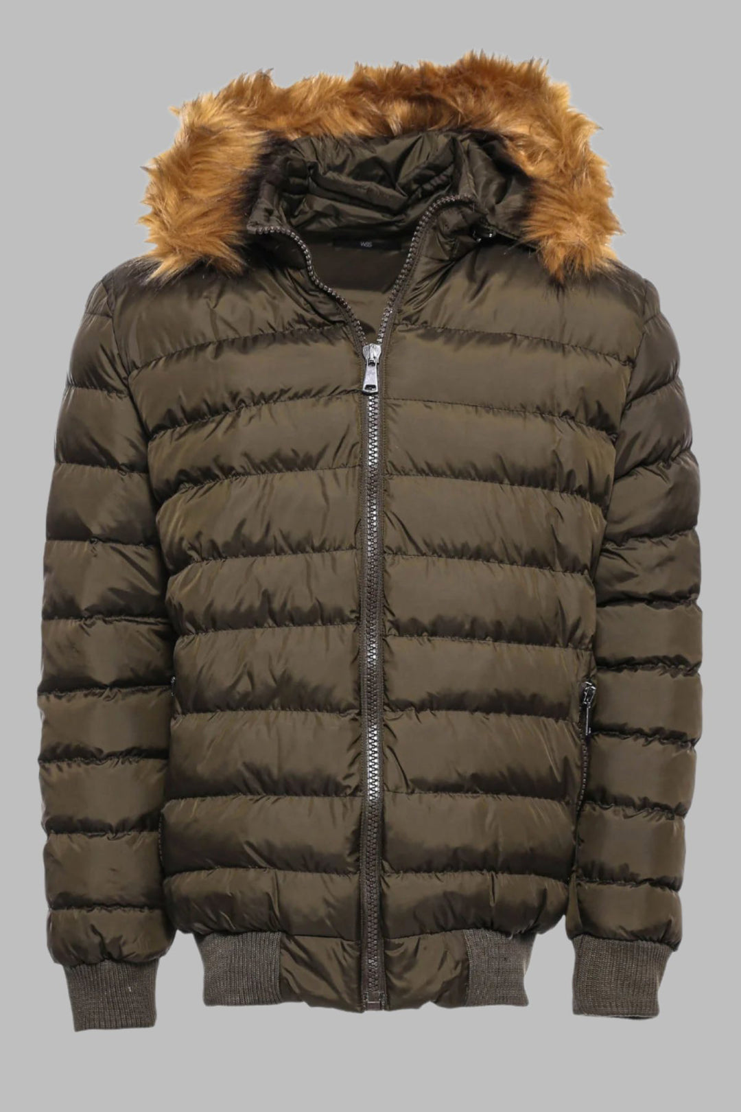 Haki Kürklü Erkek Şişme Mont - Wessi
