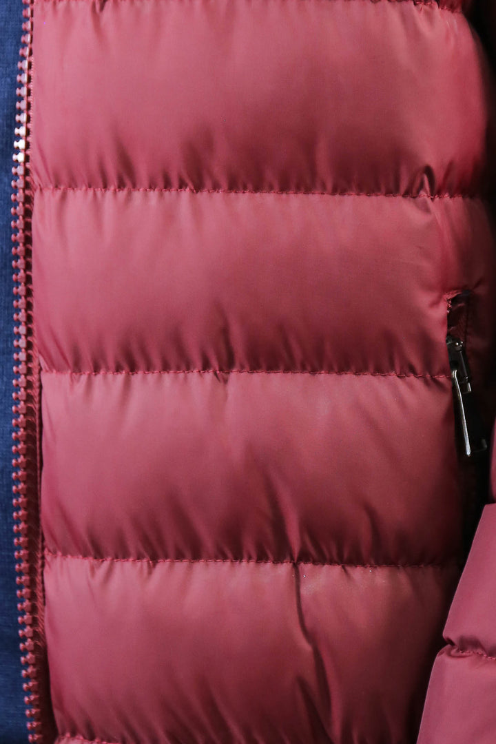 Kürklü Kapüşonü Bordo Erkek Şişme Mont - Wessi