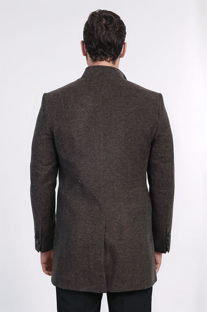 Hakim Yaka Kahverengi Kısa Palto - Wessi