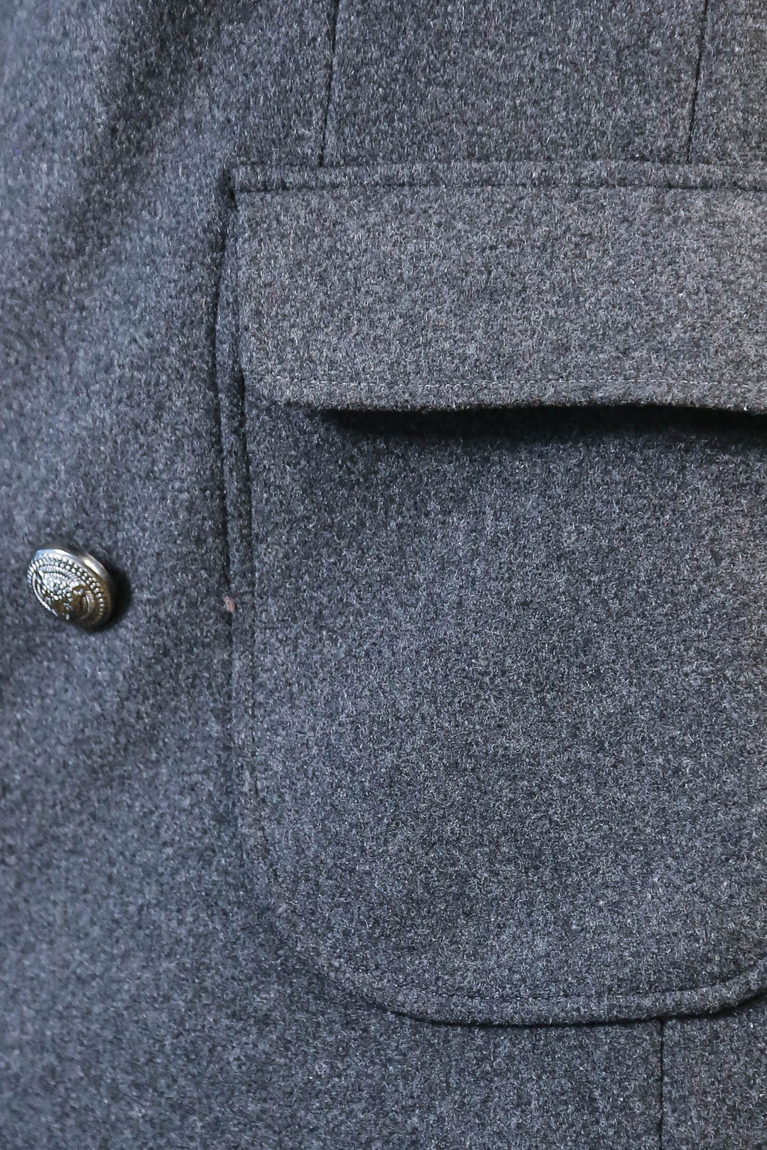 Füme Metal Düğmeli Kruvaze Kaban - Wessi