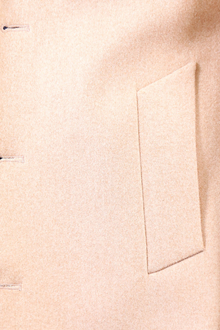 Açık Pembe Geniş Yaka Yün Erkek Kaban - Wessi