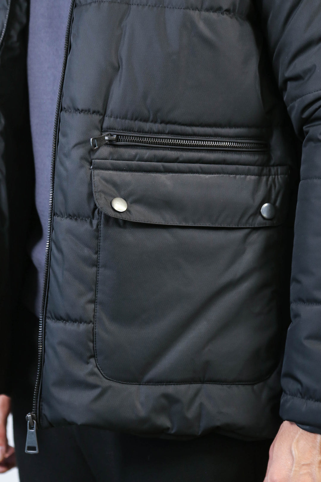 Slim Fit Kapüşonlu Siyah Erkek Şişme Mont - Wessi