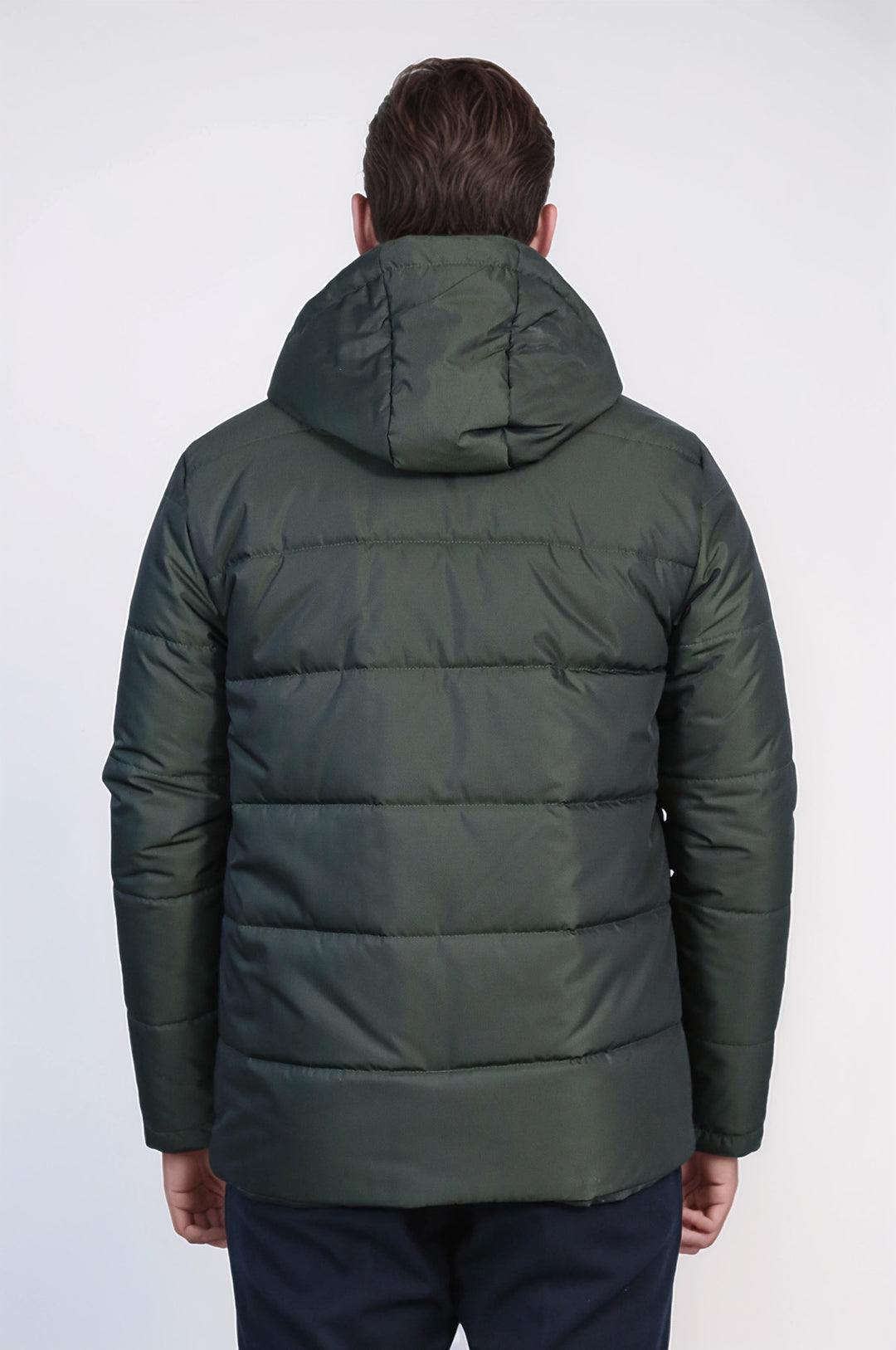 Slim Fit Kapüşonlu Yeşil Erkek Şişme Mont - Wessi