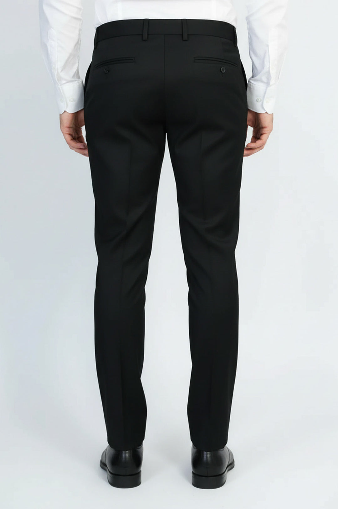 Düz Siyah Erkek Kumaş Pantolon - Wessi