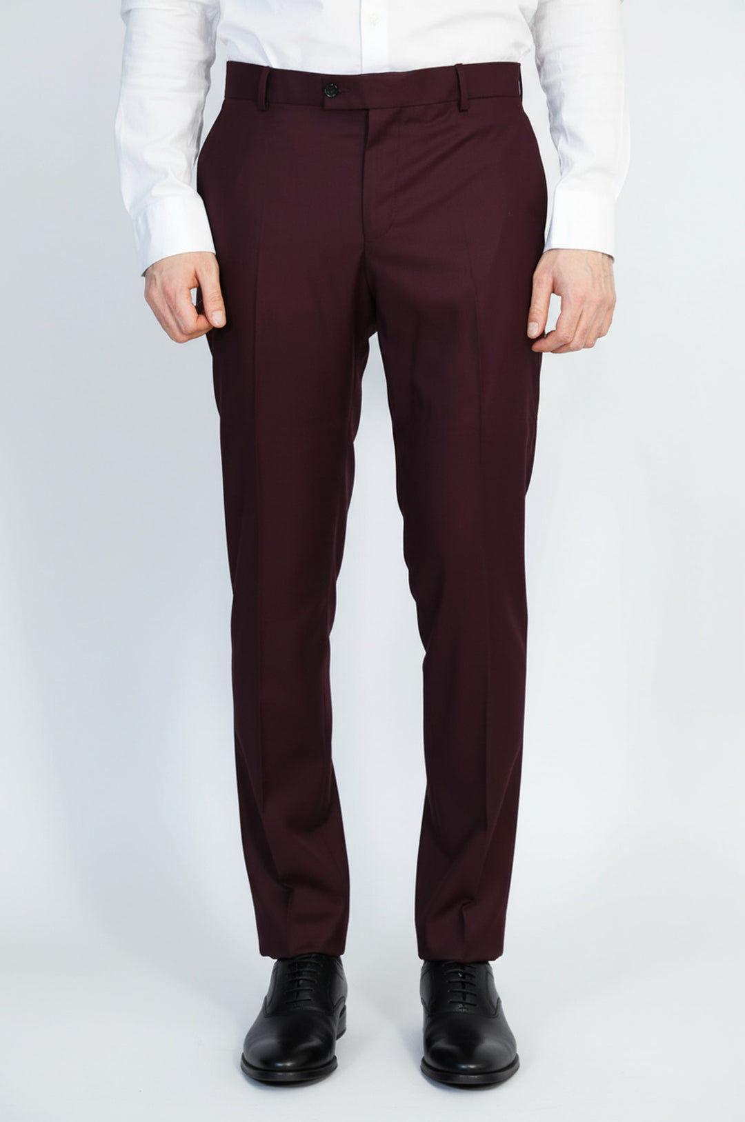 Desensiz Bordo Erkek Kumaş Pantolon - Wessi