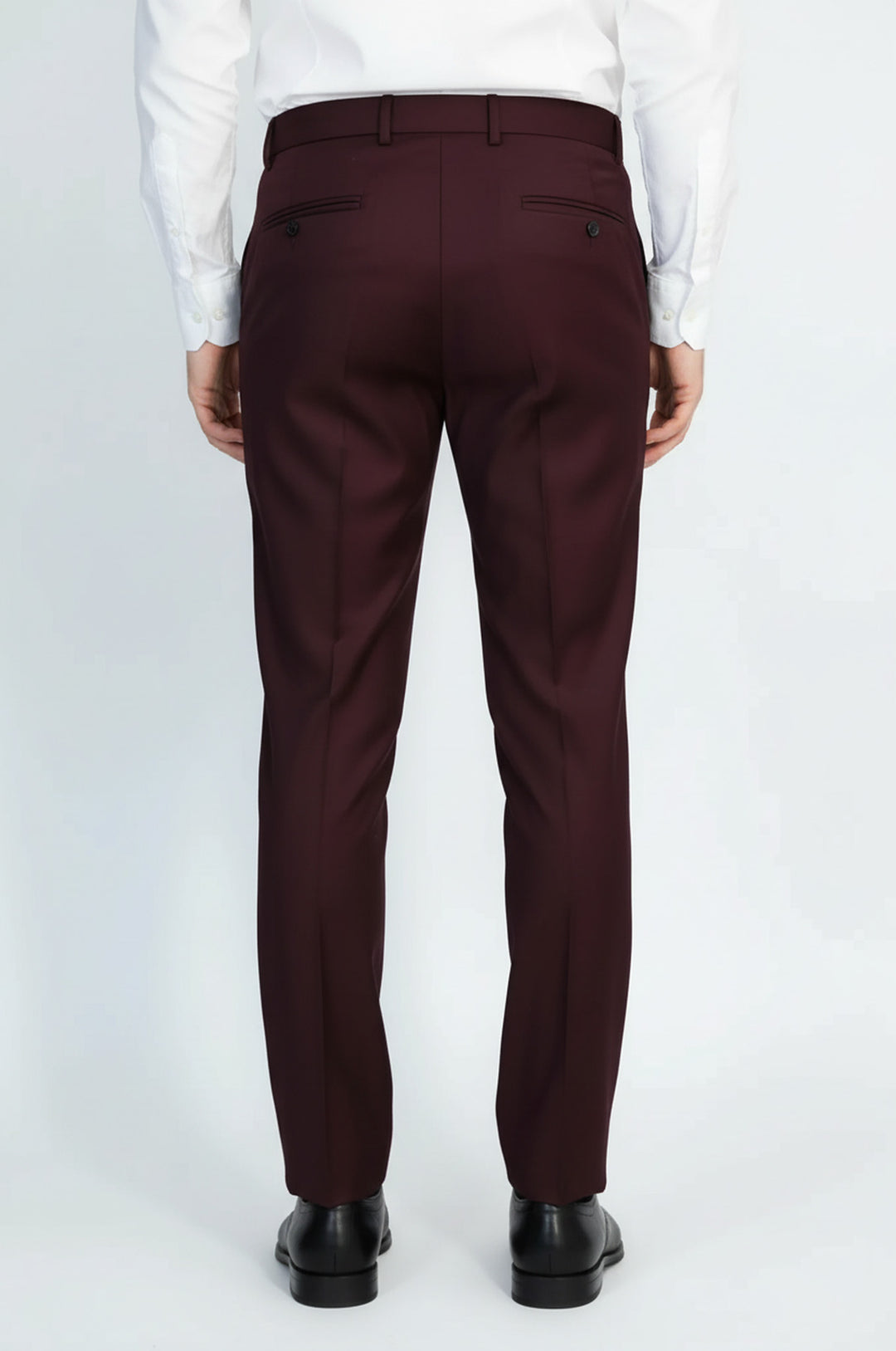 Desensiz Bordo Erkek Kumaş Pantolon - Wessi