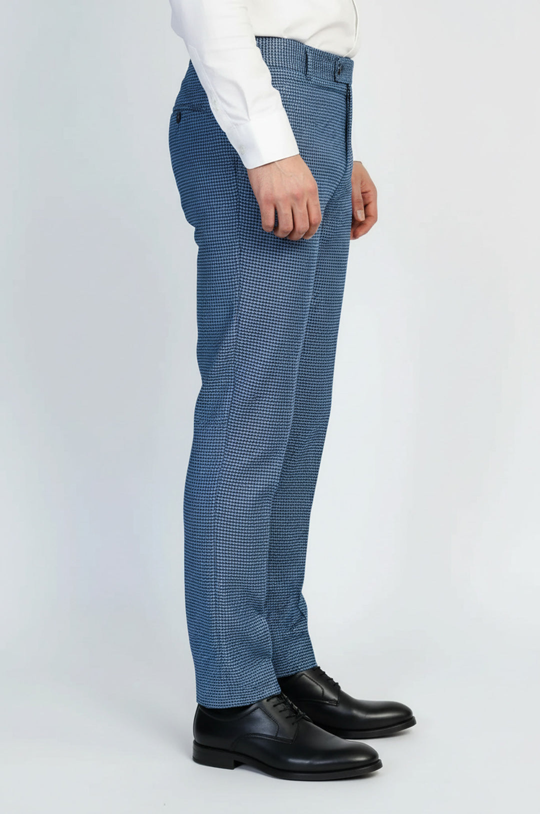 Kazayağı Desenli İndigo Mavi Erkek Pantolon - Wessi