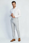 Kazayağı Desenli Açık Gri Erkek Pantolon - Wessi