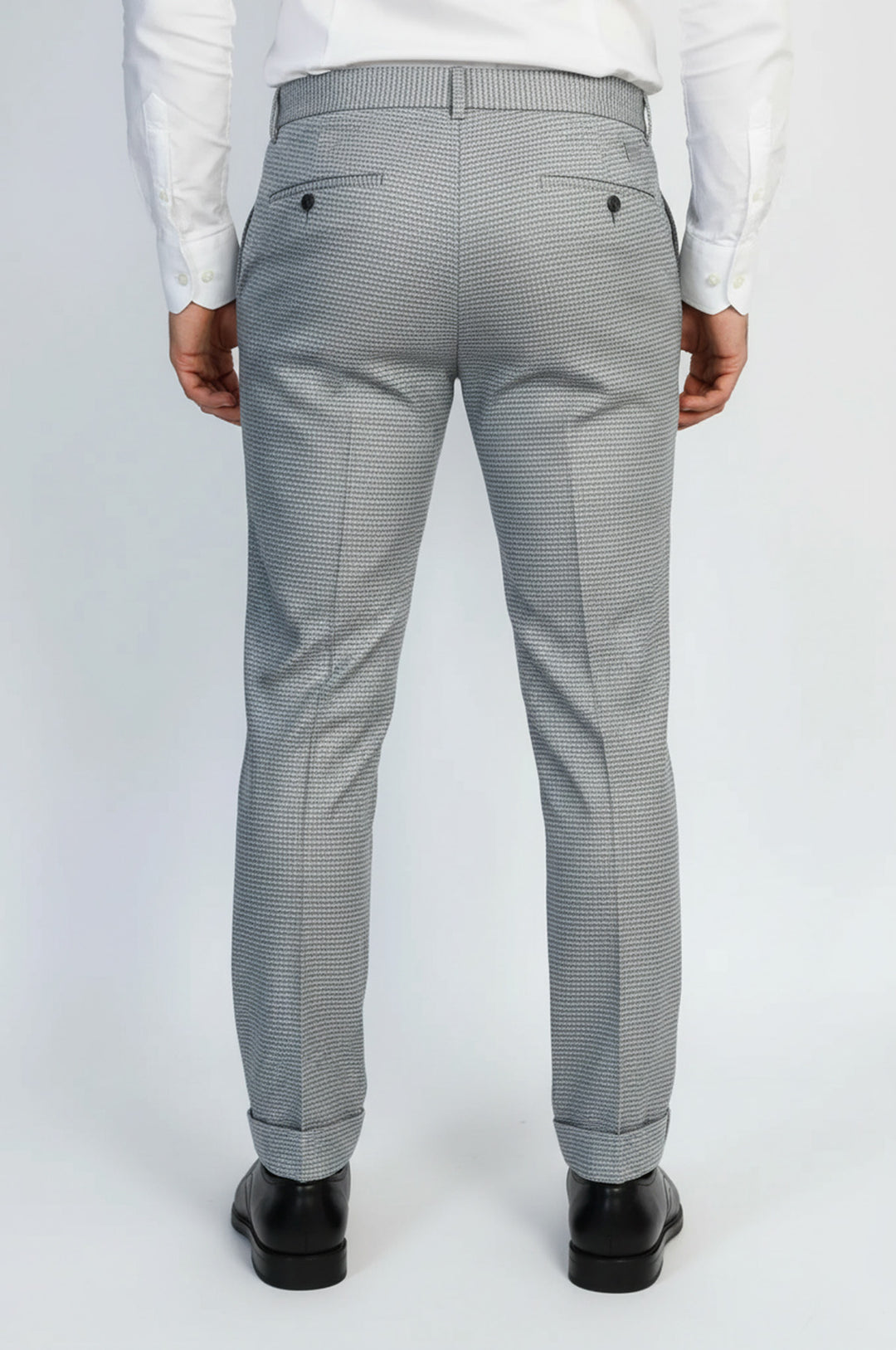 Kazayağı Desenli Gri Erkek Pantolon - Wessi