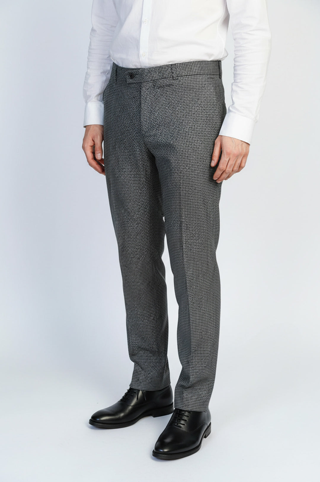 Kazayağı Desenli Füme Erkek Pantolon - Wessi