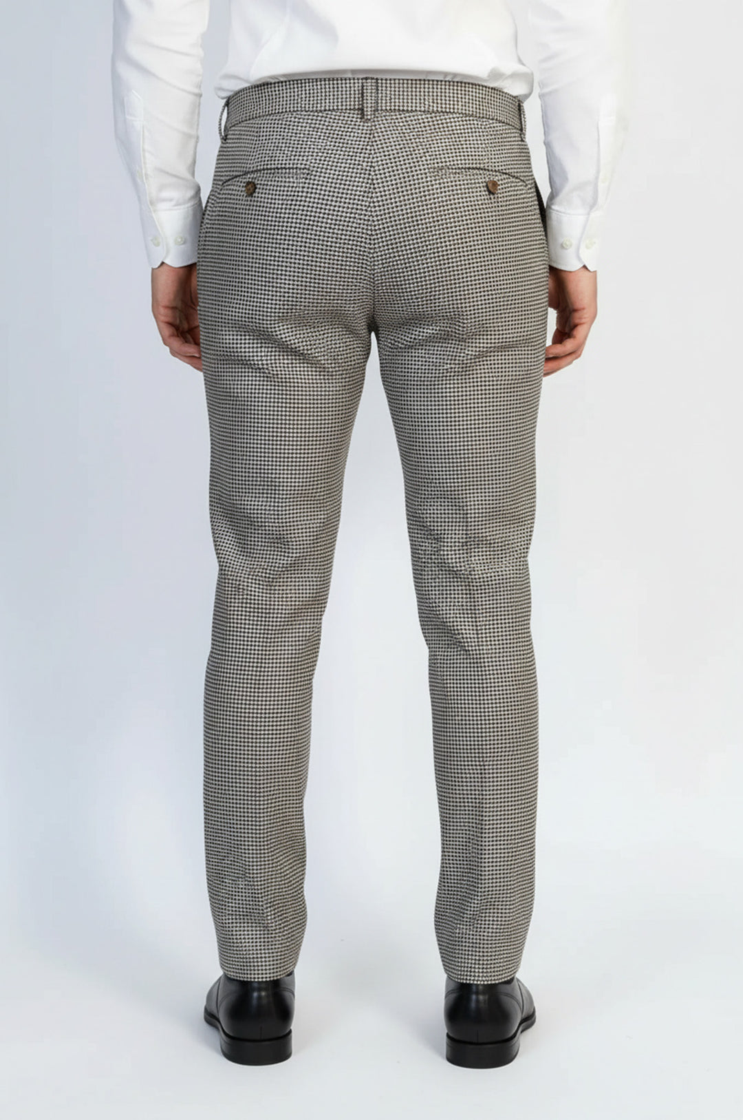 Kazayağı Desenli Açık Kahverengi Erkek Pantolon - Wessi