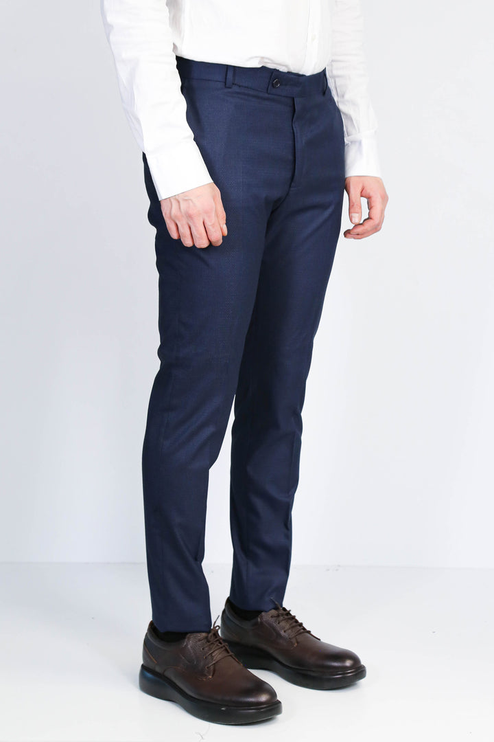 Düz Lacivert Erkek Pantolon - Wessi