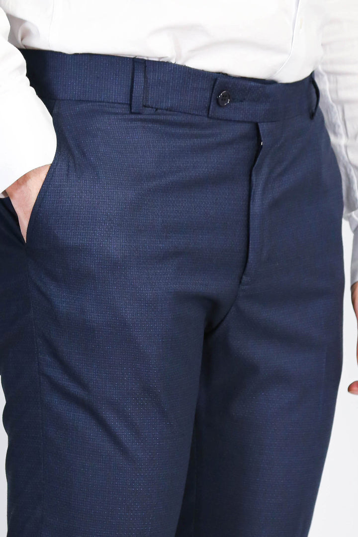 Düz Lacivert Erkek Pantolon - Wessi