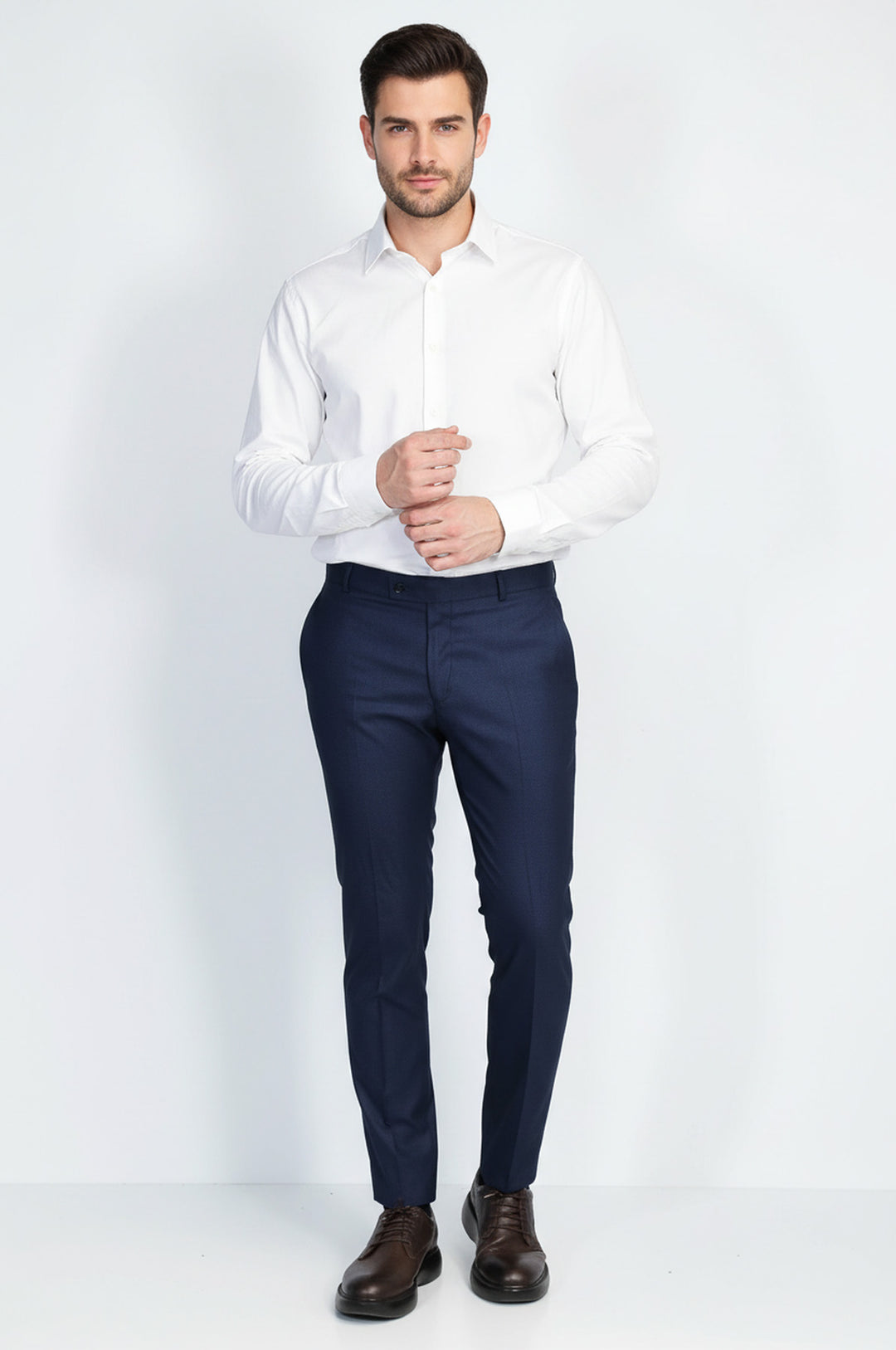 Düz Lacivert Erkek Pantolon - Wessi