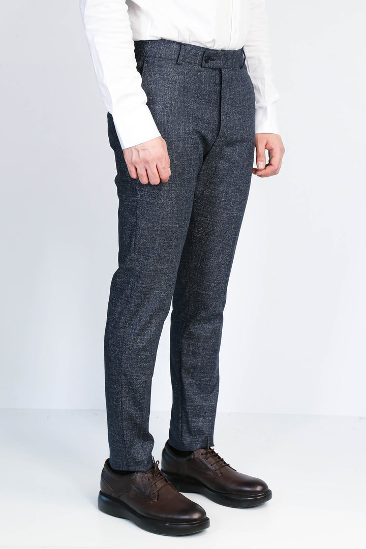 Düz Koyu Lacivert Erkek Pantolon - Wessi