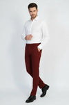 Desensiz Slim Fit Bordo Erkek Pantolon - Wessi