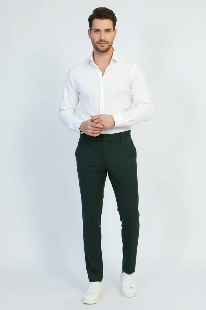 Desensiz Slim Fit Yeşil Erkek Pantolon - Wessi
